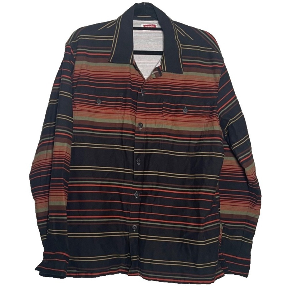 VTG Wrangler Shirt Men's Large Multicolored Striped Western Southwest Aztec